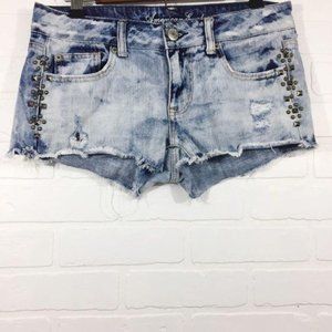 American Eagle Shorts Distressed Denim Studs Sz 4